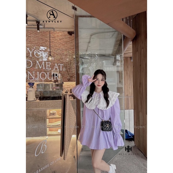 Set áo sơmi cổ sen mix chân váy ren