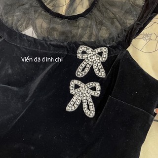 váy nhung nơ đá loại 1