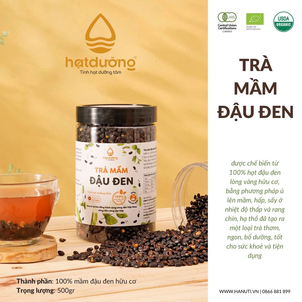 Trà mầm đậu đen 500g Hạt Dưỡng - Xanhsam Organic