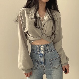 Áo sơ mi xoắn eo 3 màu basic 🌷🌷