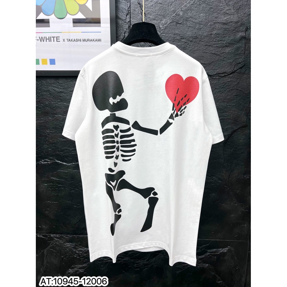 Áo Phông Nam In Hình Xương Trái Tim Cao Cấp - Áo Thun Nam Nữ Chất Cotton Mềm Mịn