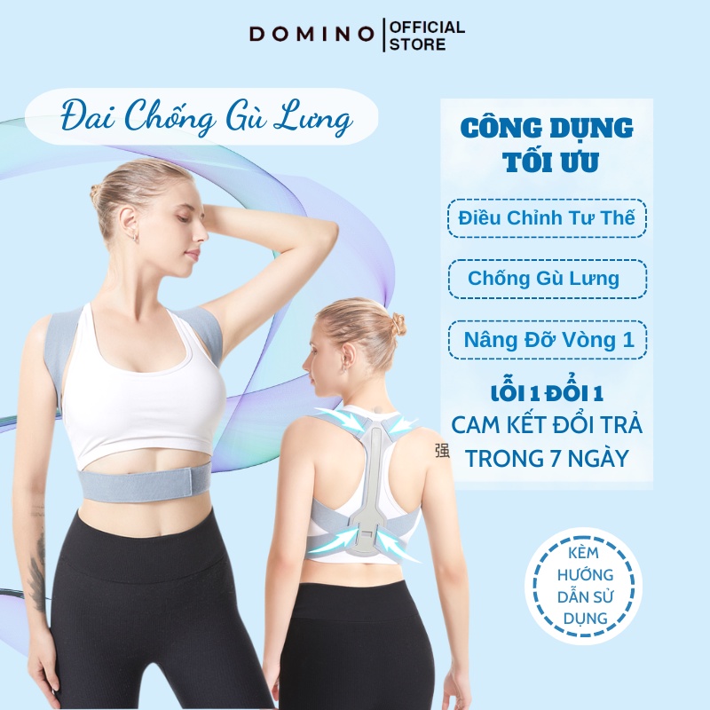 Đai Lưng Cột Sống Domino Chống Gù Thiết Kế Giảm Đau Mỏi Hiệu Quả