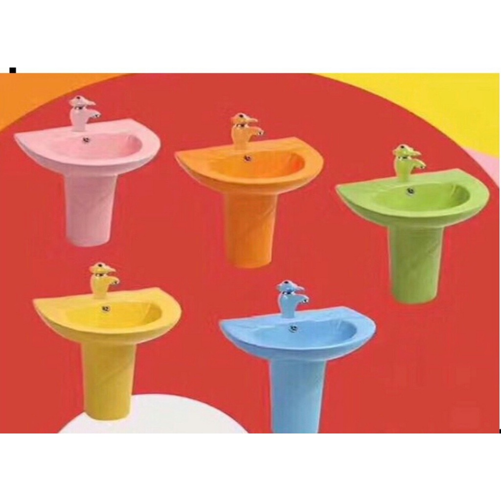 Chậu Lavabo Trẻ em Treo Tường Có Màu Dành Cho Các Trường Mầm Non, Nhà Trẻ
