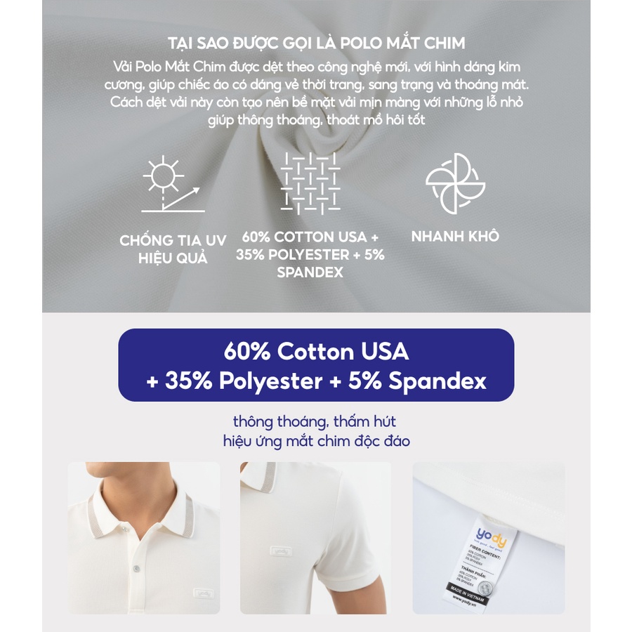 Áo thun polo nam YODY cổ bẻ vải cotton cao cấp thoáng mát có bigsize APM3299