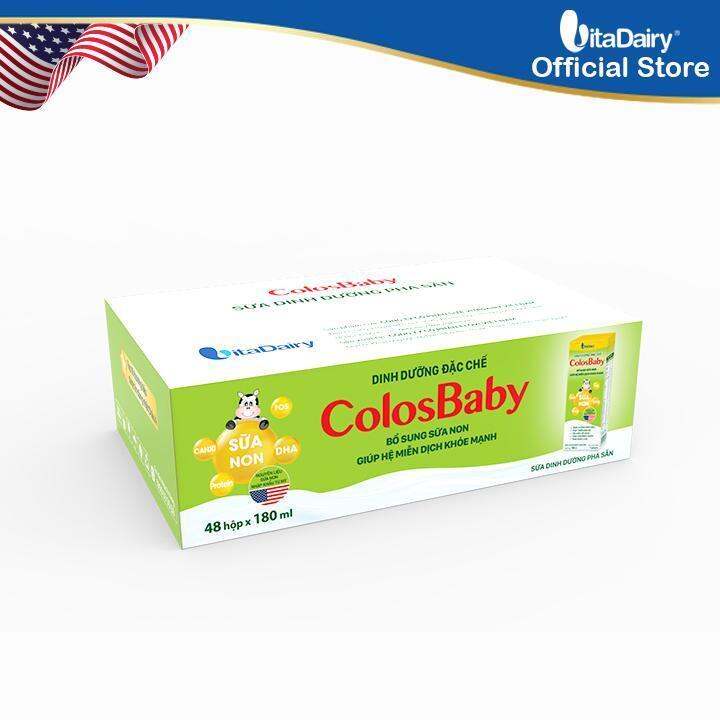 [TẶNG THÚ BÔNG CHÂN DÀI]Sữa bột pha sẵn Colosbaby Gold 180ml - thùng 48 hộp - VitaDairy