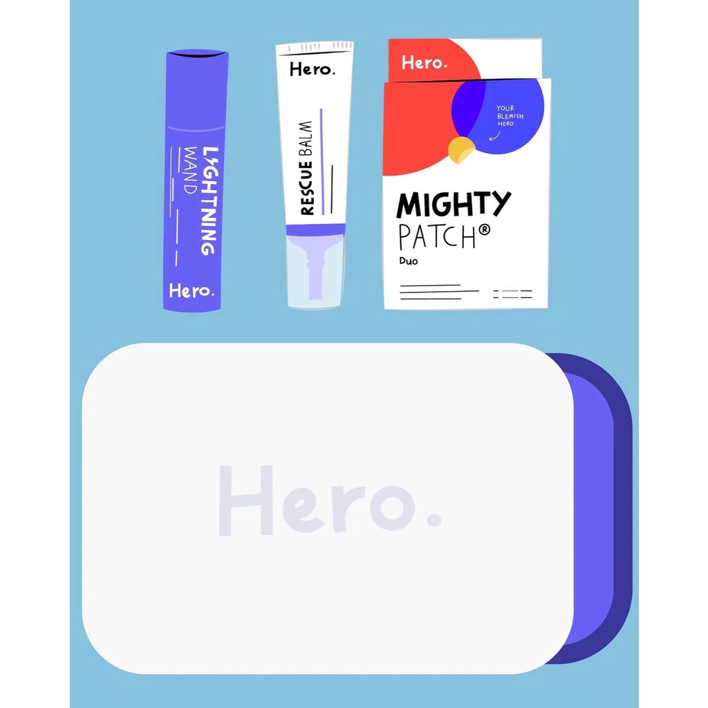 Set dán mụn, serum - dưỡng mini Hero Cosmetics
