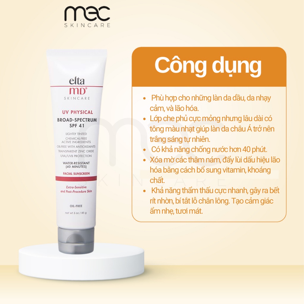 Kem chống nắng Elta MD SPF40/SPF41/SPF44/SPF46/SPF50 Thích hợp cho mọi loại da - Mecskincare