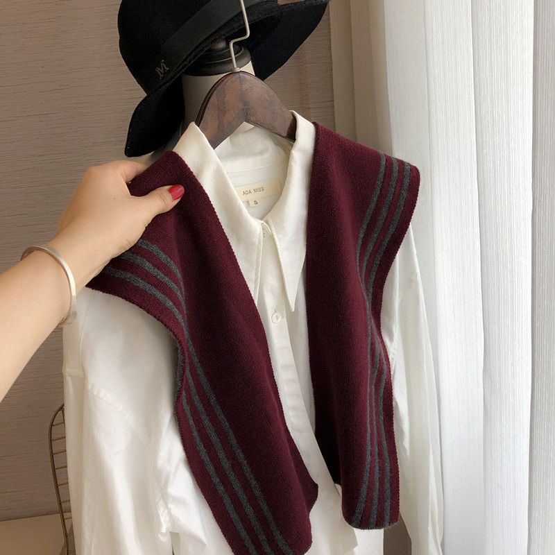 Áo Choàng Dệt Kim Hai Mặt Khóa Cài Màu Sắc Thời Trang Xuân Thu Ấm Áp