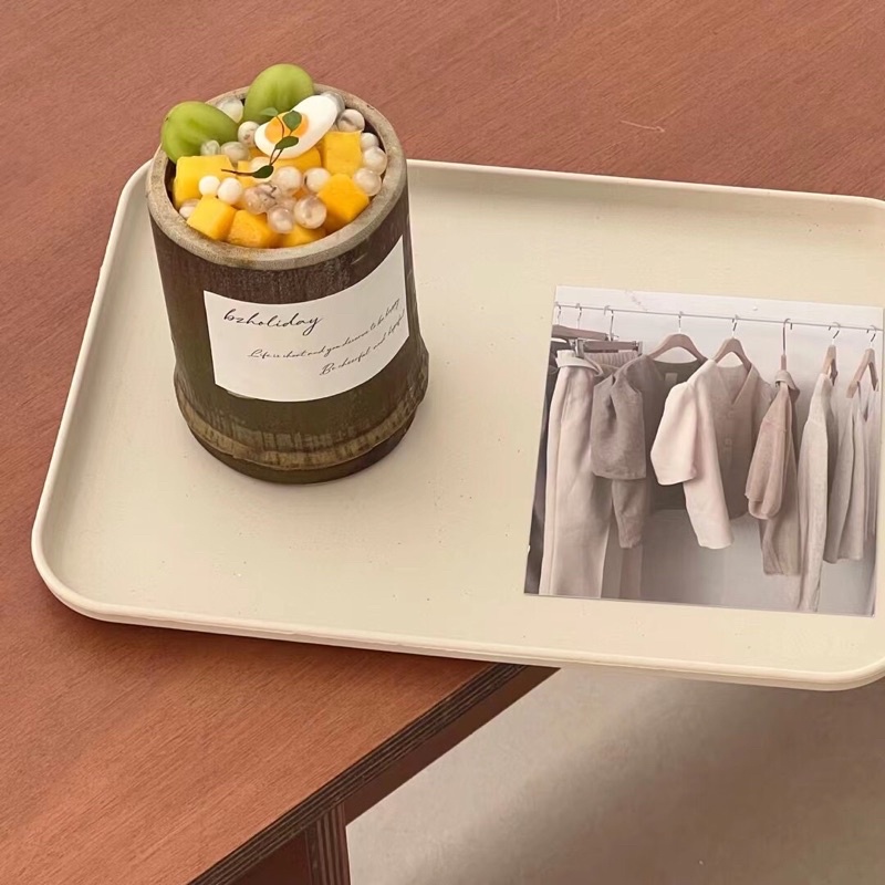 Khay đựng đồ ăn, khay decor đơn giản màu pastel phong cách Hàn Quốc