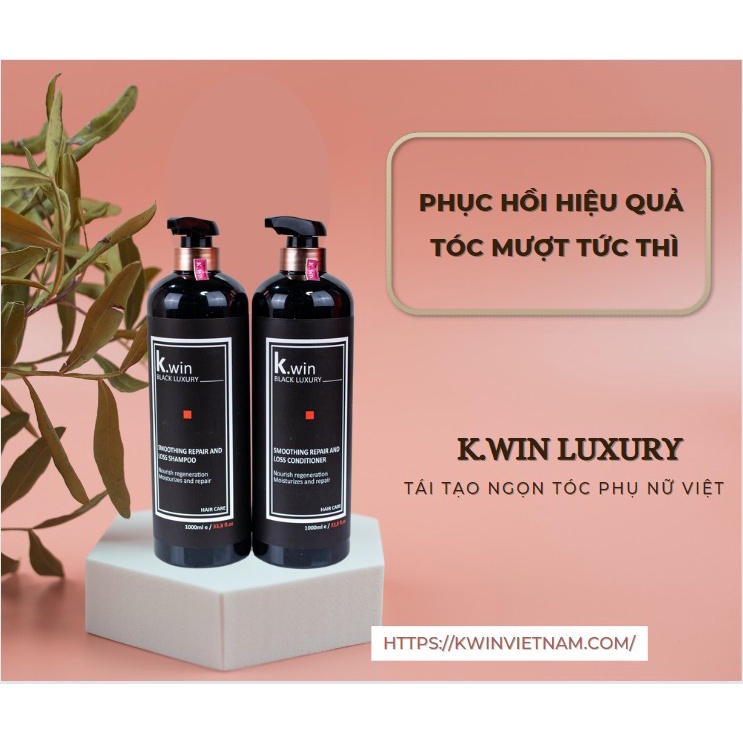 [Hỏa tốc HCM] Combo dầu gội xả nước hoa Kwin LUXURY Smoothing Repair and Loss, dầu gội cặp cao cấp 560ml