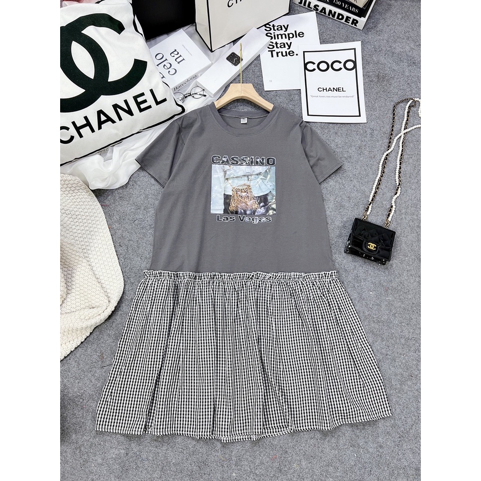 Váy bầu cotton pha thô kẻ - hàng loại 1- siêu mát , thấm hút mồ hôi-phù hợp mặc đi chơi, đi làm sở-freesize 43-68kg