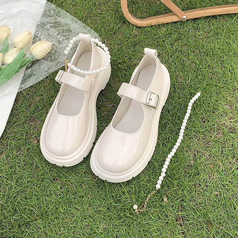 Giày da Nhật Bản Lolita đế dày ngọc trai Mary Jane