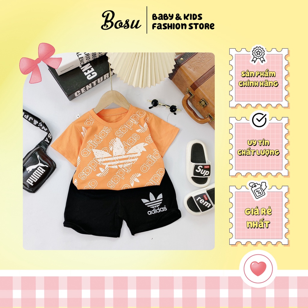 Bộ Cotton cao cấp phong cách Adidas cho bé trai, bé gái  - Hàng xuất EU