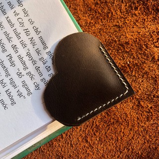 Bookmark Kẹp Sách, Đánh dấu góc trang sách Da bò tự nhiên Big Heart (Size 4,5cm x 4,5cm)
