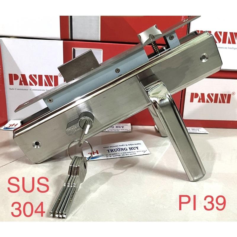 Khoá tay gạt cửa đi Pasini SUS 304, PI 39 - Dài 26 cm - Bảo hành 1 năm