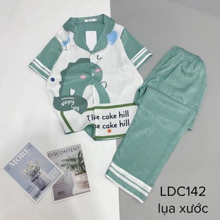 Đồ bộ pijama mặt nhà chất lụa xước cao cấp nữ có size