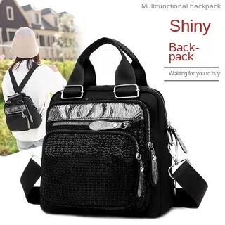 Balo Đeo Vai Bằng Vải Oxford Đính Kim Sa Lấp Lánh Phong Cách Hàn Quốc Hợp Thời Trang Chống Nước Sức Chứa Lớn Dễ Phối Đồ Hai Công