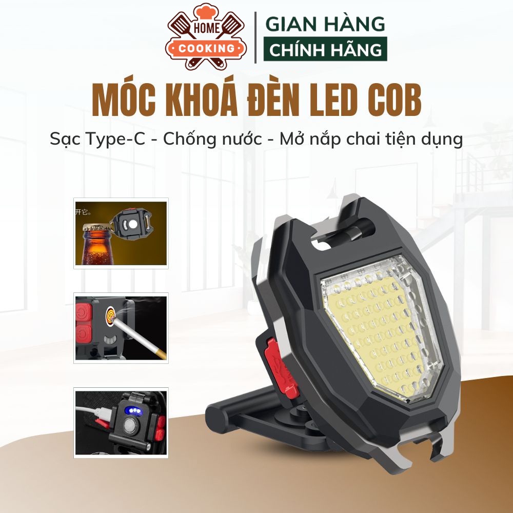 Đèn pin mini 5 chế độ , đèn led COB siêu sáng 5in1 kiêm móc khoá, mở lắp bia, sạc pin USB tiện dụng, bảo hành 12 tháng