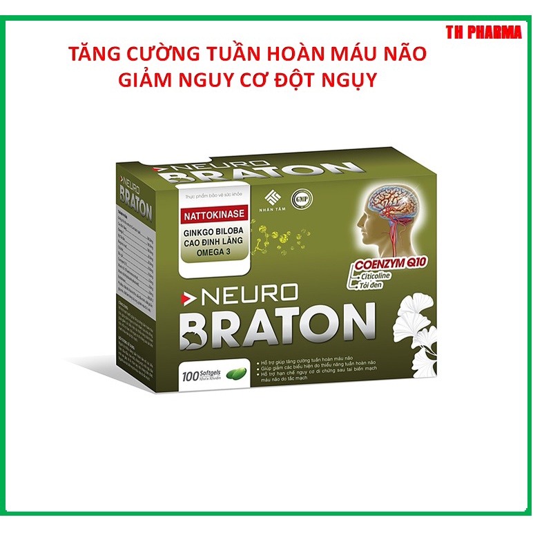 Bổ não Nattokinase Newro Braton giúp hoạt huyết ,tăng cường toàn hoàn máu não ,giảm di chứng sau tai biến mạch máu não