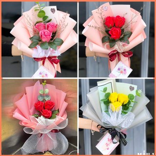 [HỎA TỐC] Giá sỉ hoa sáp thơm cao cấp bó 3 bông nhiều màu làm quà tặng lưu hương cực lâu quà tặng ý nghĩa 14/2,8/3,20/10