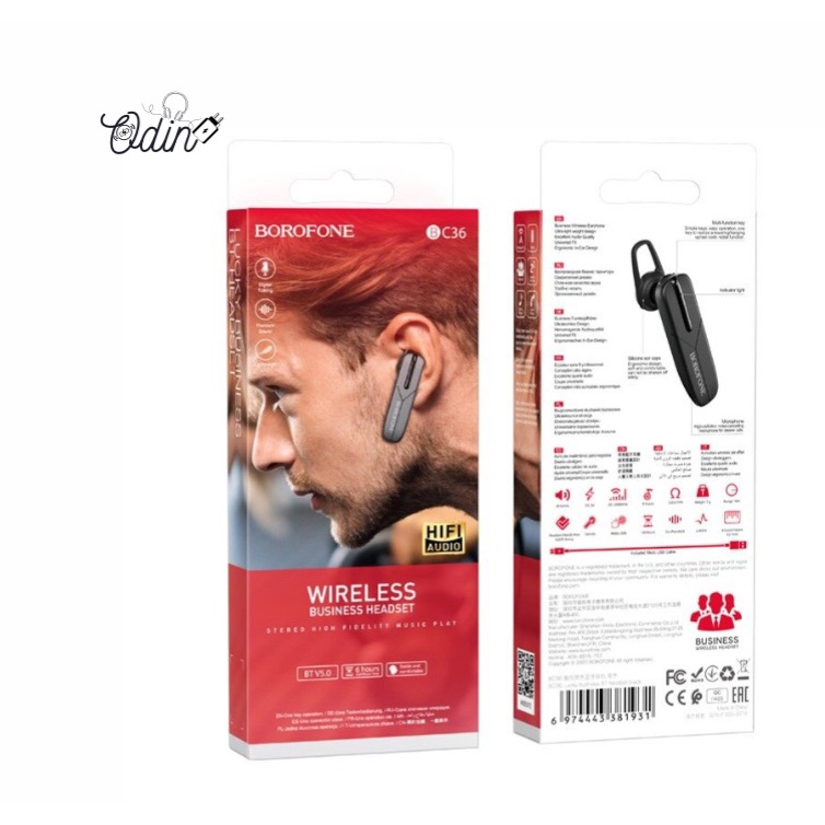 TAI NGHE BLUETOOTH KHÔNG DÂY 1 TAI BOROFONE CHÍNH HÃNG BC36 NHỎ GỌN DÀNH CHO TẤT CẢ CÁC LOẠI MÁY BẢO HÀNH 12 THÁNG