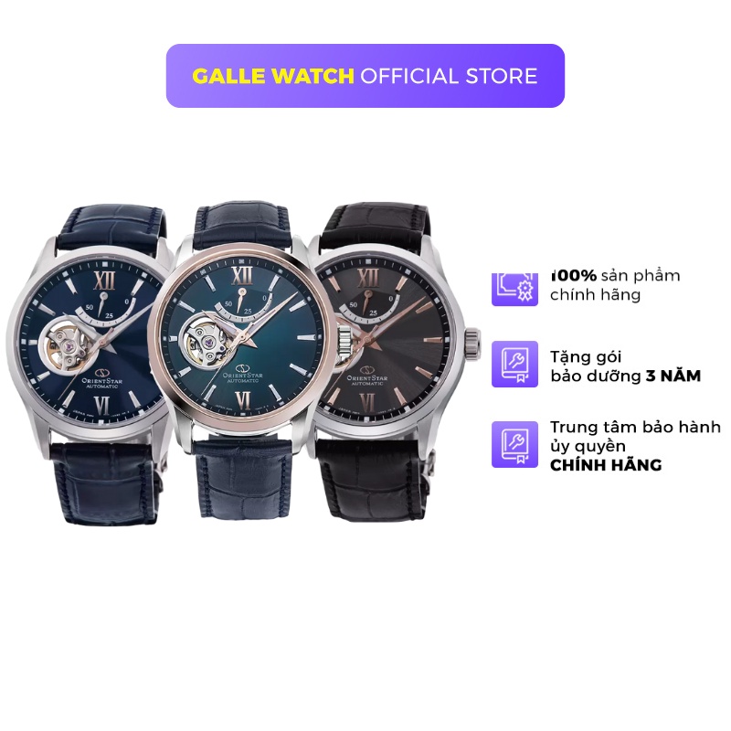 Đồng hồ nam Orient Star Watch Skeleton RE-AT00 Phiên bản giới hạn, máy lộ cơ mặt kính Sapphire dây da đeo tay chính hãng