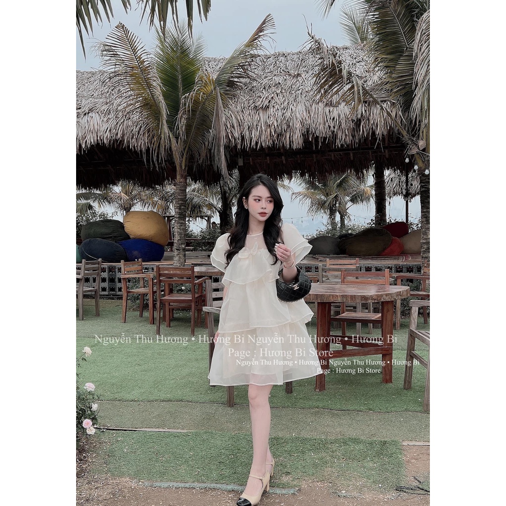 Váy tơ bèo tầng nơ ngực hot hit BN133
