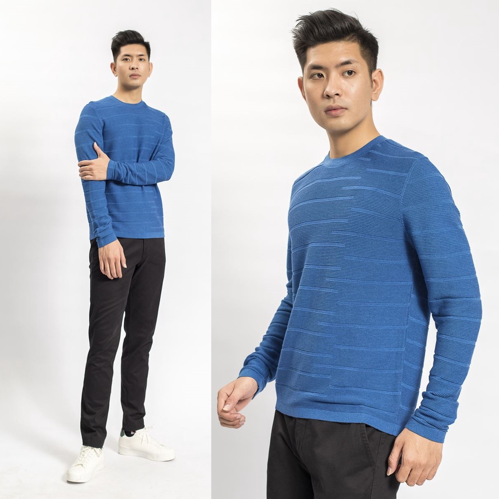 Áo len thu đông Aristino Cổ tròn dáng Regular fit 3 màu lựa chọn AWO004W8