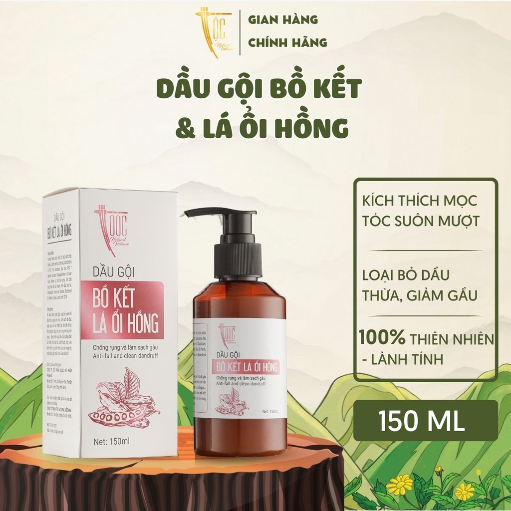 Combo Tiết kiệm TỘC Natural Bộ Dầu gội + Xịt dưỡng Bồ kết Lá ổi hồng & Sữa tắm + Serum Mướp đắng Tràm trà