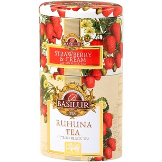 Trà Basilur hộp thiếc Fruit & Flowers Strawberry & Cream Buhuna Tea