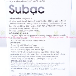 Cốm Subac cho bé hỗ trợ tăng sức đề kháng