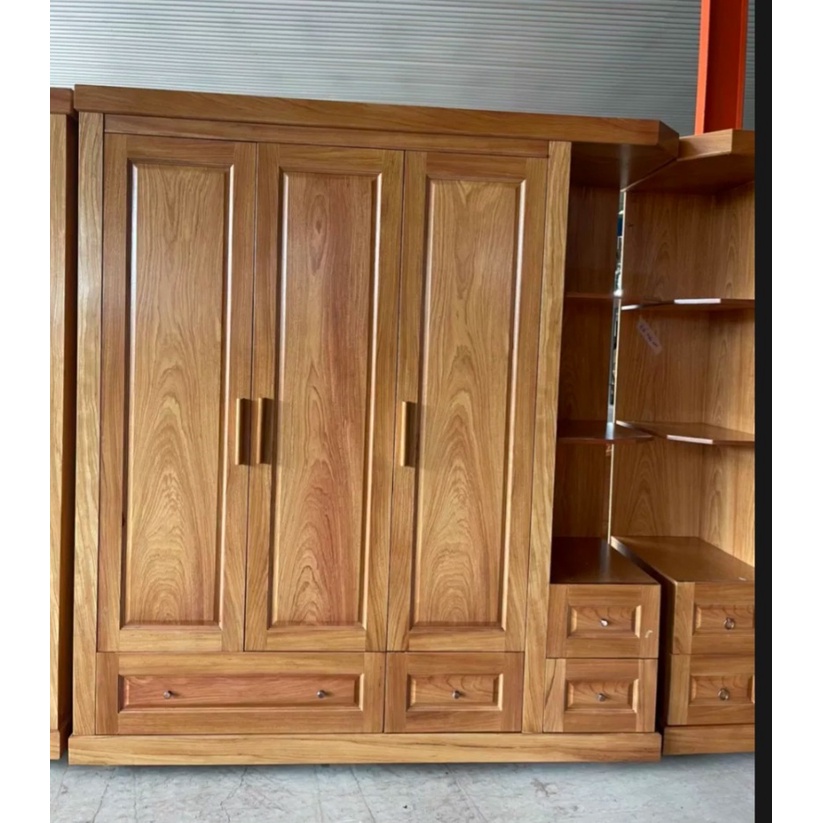 Tủ quần áo gỗ gõ đỏ 4 cánh 2M 2 + góc trang trí (FREESHIP HCM 30-50 KM )