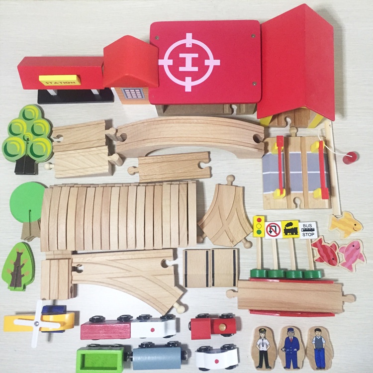 Bộ đồ chơi mô hình đường ray xe lửa bằng gỗ cao cấp cho bé toystore FUDAER