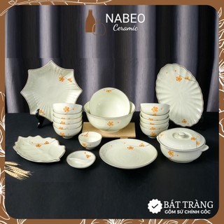 Bộ bát đĩa mai cam bát tràng, bát đĩa ăn cơm đẹp, có bán lẻ