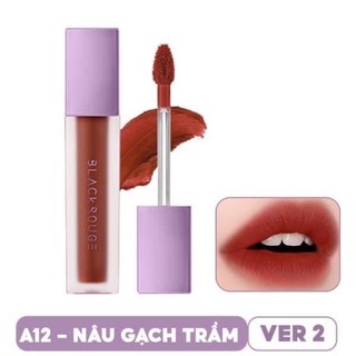 Son Black Rough A12 đỏ nâu siêu lì_son kem black rouge
