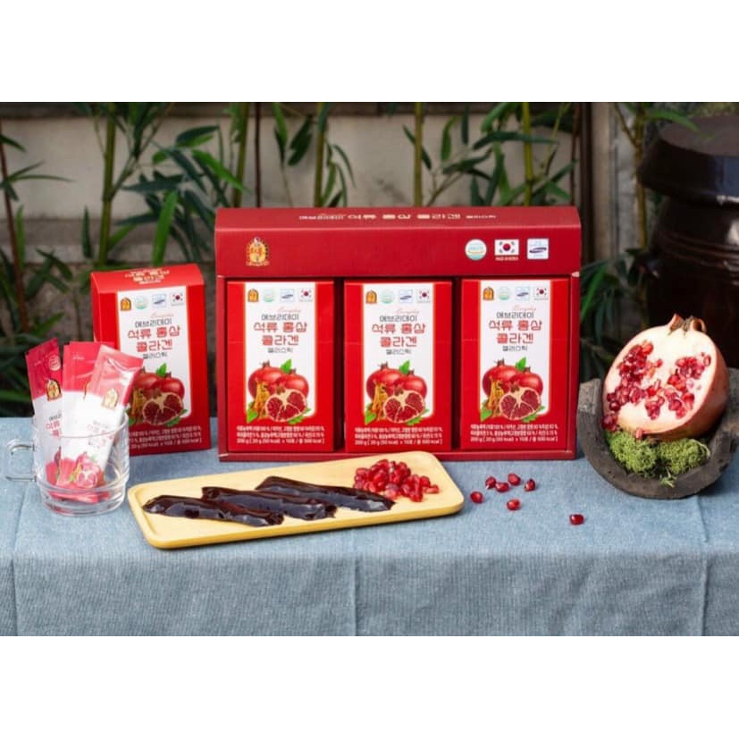 THẠCH LỰU HỒNG SÂM COLLAGEN Bổ sung Vitamin C, chất xơ, Natri, Vitamin B2, chất khoáng