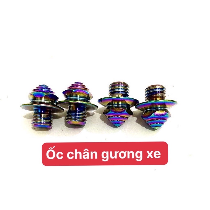 Ốc Chân gương Titan Inox 10ly Gắn Mọi Loại Xe