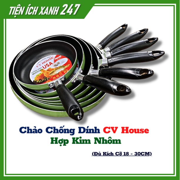 Chảo chống dính Happy House hợp kim nhôm Xào Rán tiện lợi đủ kích thước 16cm / 18cm / 20cm / 24cm / 26cm / 28cm / 30cm