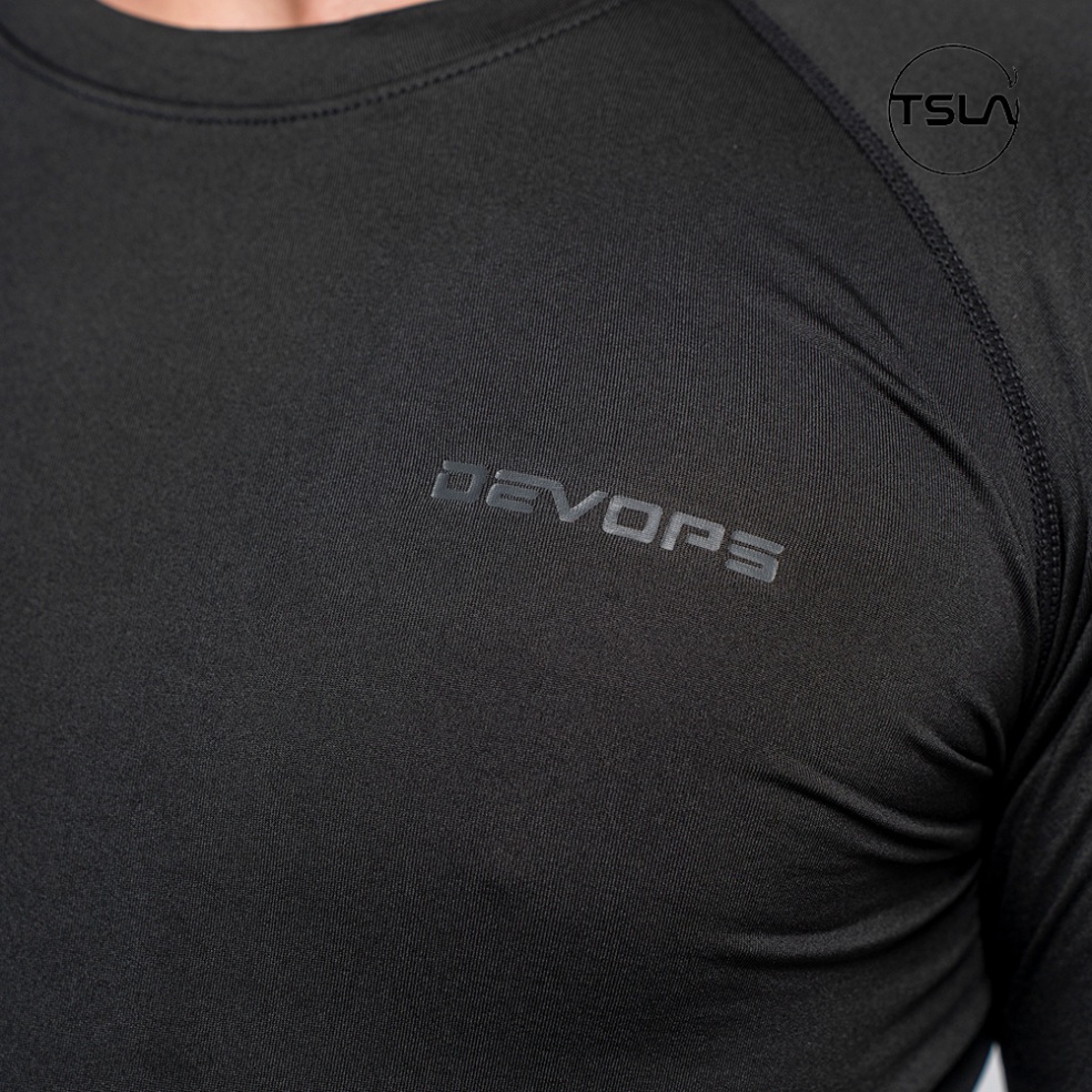 Áo giữ nhiệt nam DEVOPS LÓT LÔNG tay dài co giãn form ôm body gym work out chạy bộ mùa đông thể thao DET1034