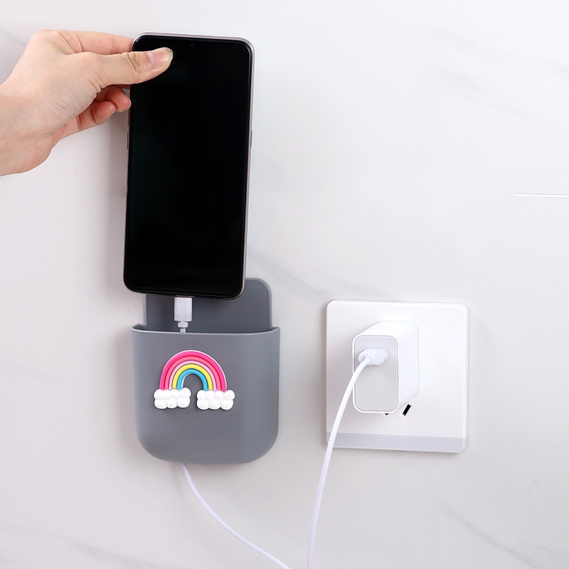 Kệ dán tường - giá đỡ sạc điện thoại , điều khuyển - ống cắm sặc đa năng - văn phòng phẩm - HOKAMI STORE
