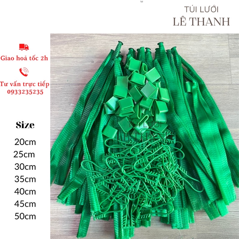 Túi lưới màu XANH đủ size từ 20cm đến 50cm