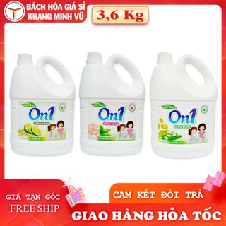 Nước Rửa Chén On1 3,6Kg / 3,8Kg Tinh Chất Chanh Sả Và Trà Xanh Muối Hồng