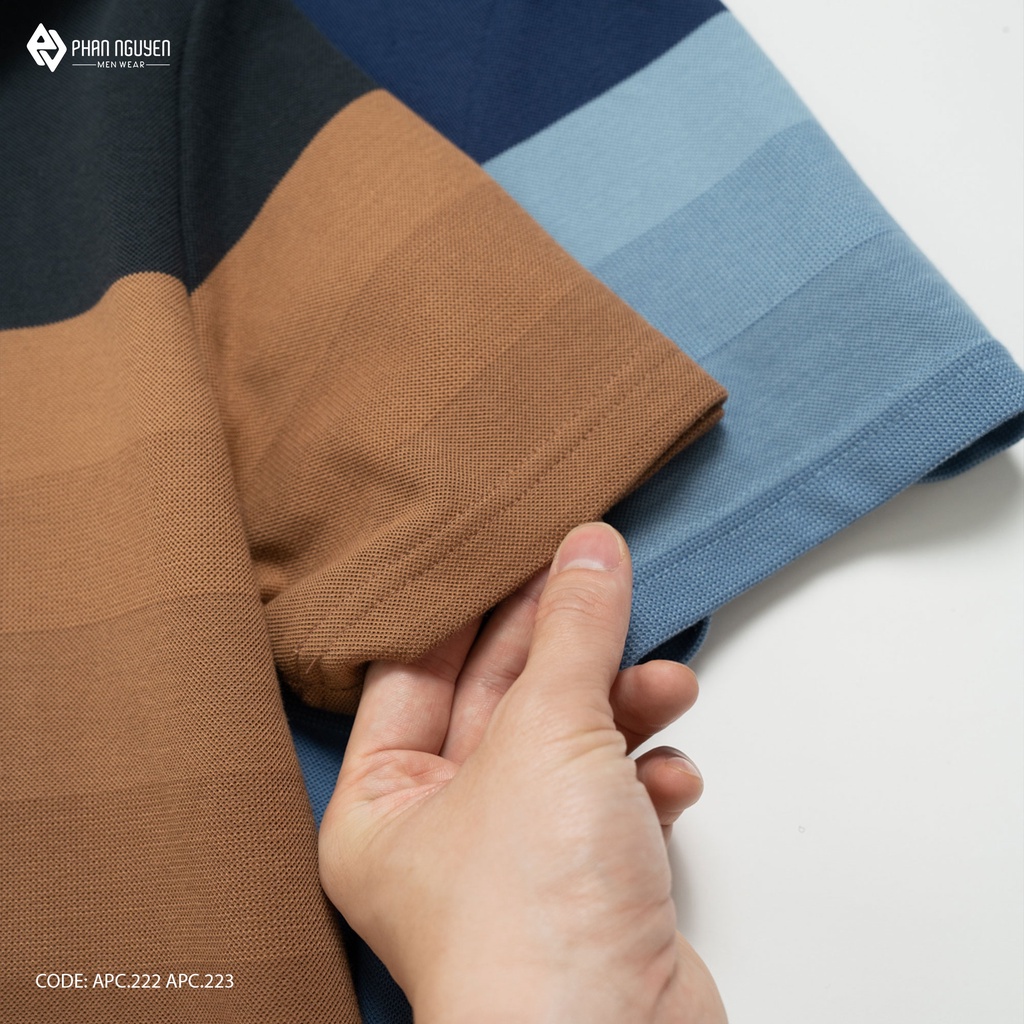Áo polo nam họa tiết cộc tay Phan Nguyễn chất vải 100% cotton, mềm mát, nhanh khô, thiết kế độc đáo, sang trọng APC.222