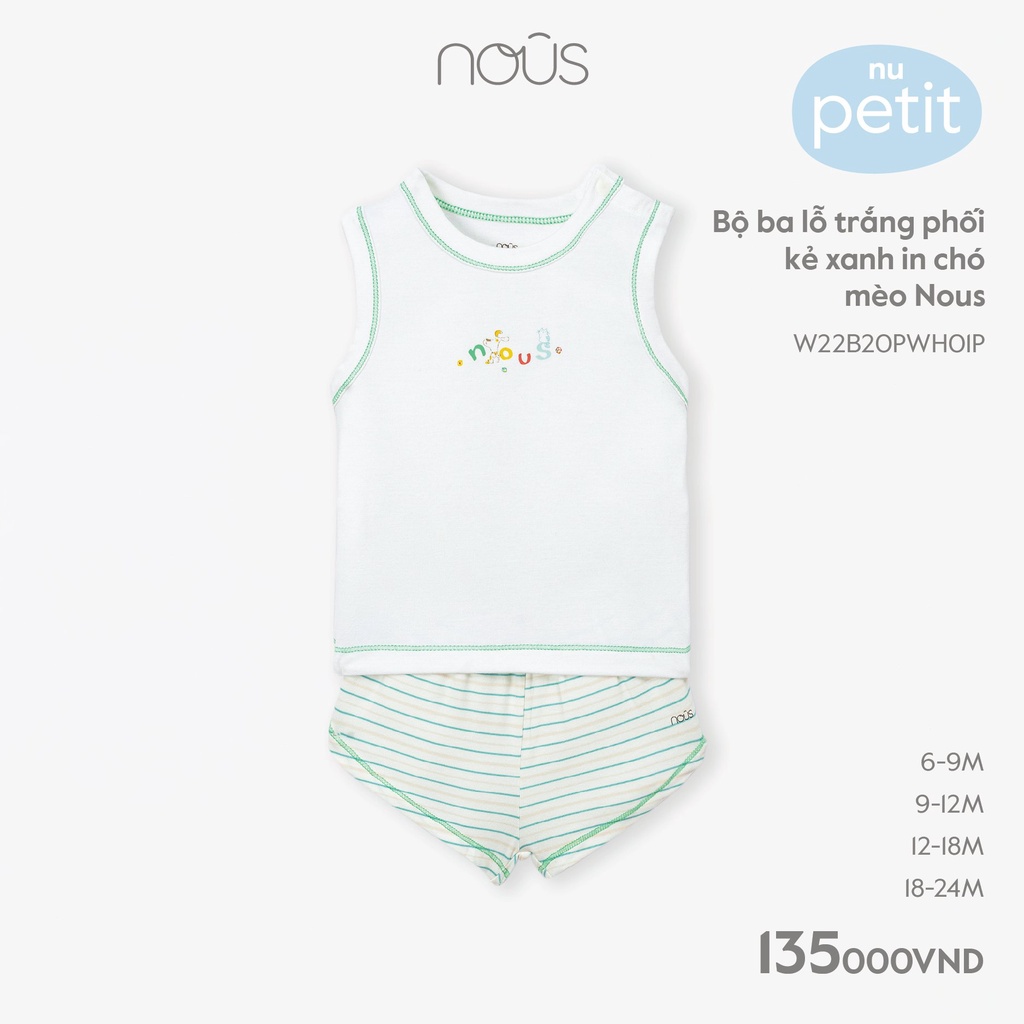 Bộ ba lỗ Nous 6m - 24m