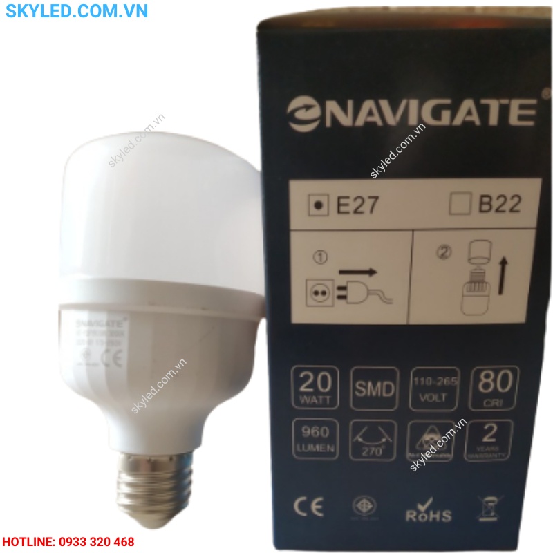 BÓNG LED TRỤ PHONG VÂN 10W-15W-20W-30W-40W-50W ÁNH SÁNG TRẮNG