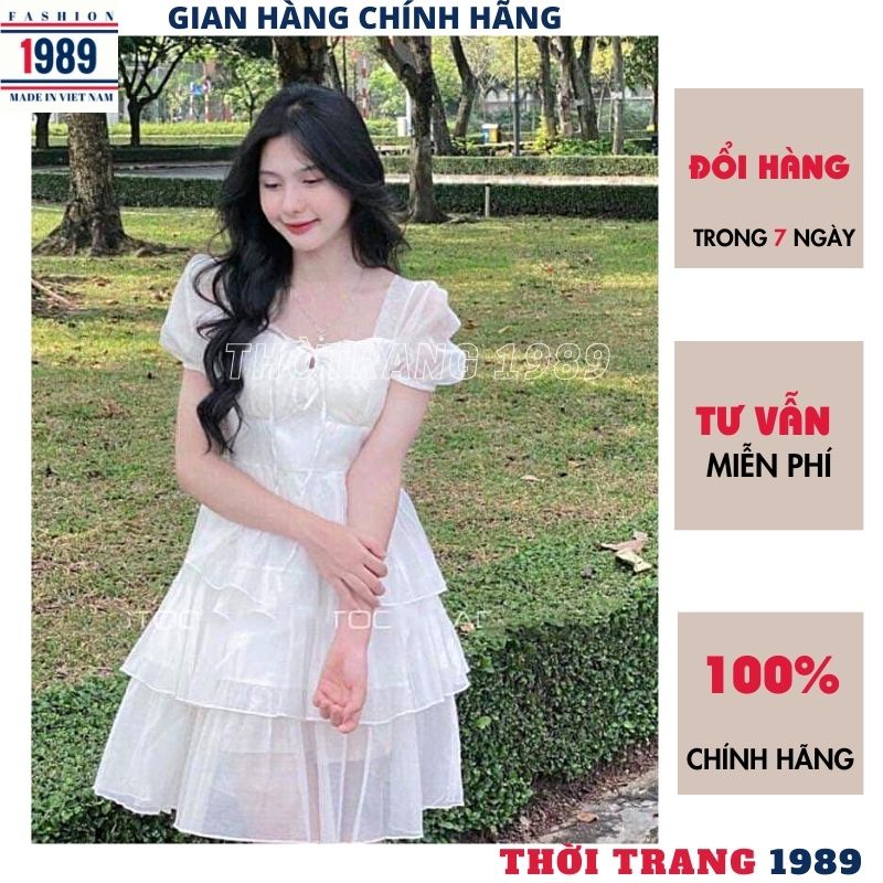 Đầm - nữ công chúa voan tơ 2 lớp 3 tầng V71 kiểu dáng hàn quốc ,váy dự tiệc tiểu thư -THỜI TRANG 1989