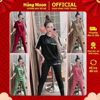 Đồ bộ thun cotton nữ mặc nhà hằng moon qd03 dài chữ thái