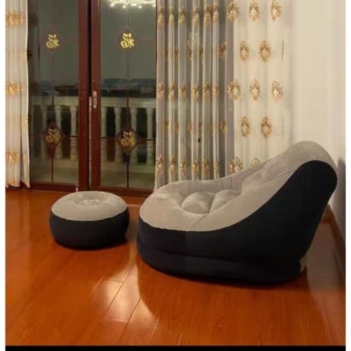 [TẶNG BƠM] Ghế hơi tựa lưng bọc nhung - Ghế bơm hơi tựa lưng intex 68564 - Sofa hơi nằm thư giãn -PK-STORE | BigBuy360 - bigbuy360.vn