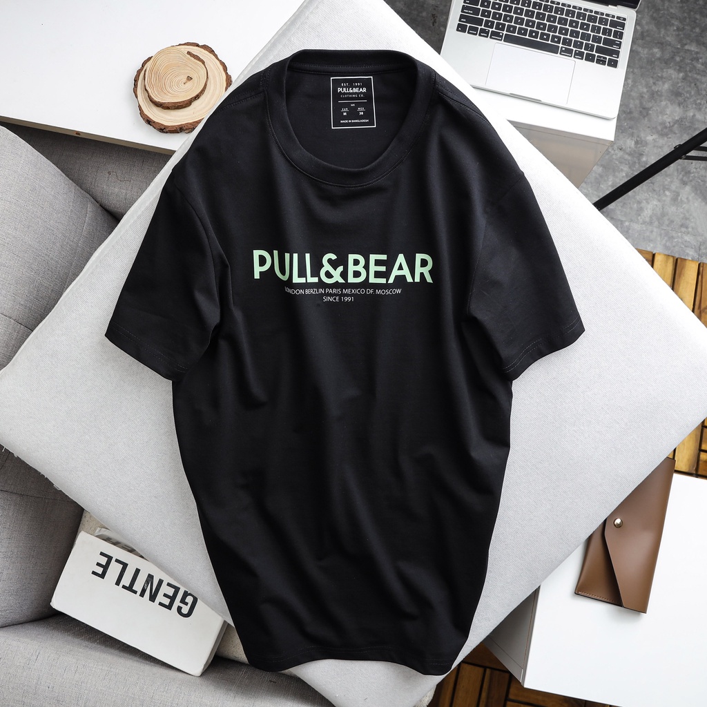 Áo thun nam cổ tròn Pull&Bear, Áo Phông Unisex chất liệu vải Cotton co dãn 4 chiều dày dặn có bo cổ, mã SJ005