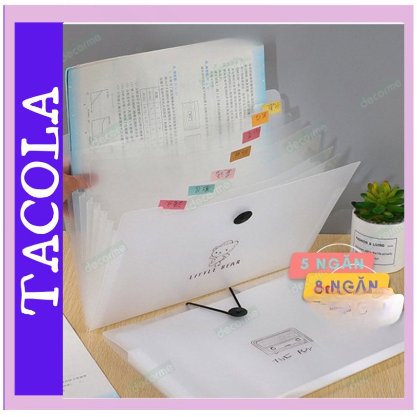 Túi đựng tài liệu TACOLA tệp đựng tài liệu nhiều ngăn kẹp file túi đựng tài liệu A4 phụ kiện văn phòng phẩm Lucky THS01